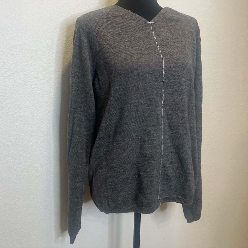 ARMANI JEANS Long Sleeve Pullover Sweater - Grey, Large